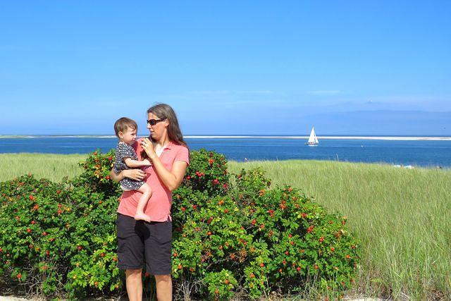 Evie and Mommy at Chatham Lighthouse Beach