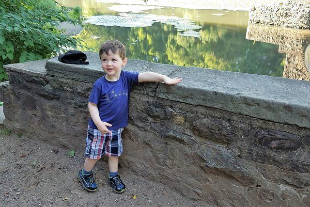 Posing Along the Stone Wall