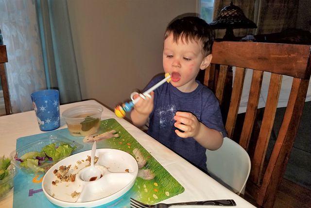 Showing His Chopsticks Skill
