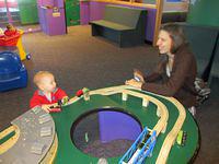 Train table with Mommy
