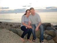 Meghan and Sean sunset on Cape Cod Bay