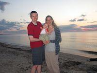 Beth, Sean and Thomas sunset on Cape Cod Bay