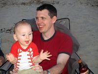 Sean and Thomas enjoying the bonfire