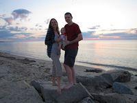 Beth, Sean and Thomas sunset on Cape Cod Bay