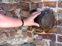 Mortar shell in wall of Ft. Sumter 2
