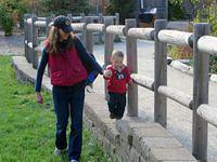 Walking along the ledge is better than the walkway