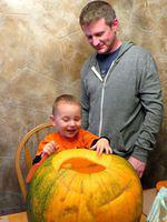 Showing Uncle Sean the family pumpkin