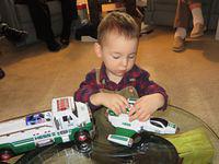 Enjoying his new toy