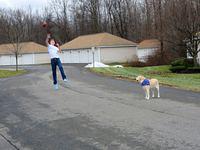 Sander makes the catch! Dusty cheers him on