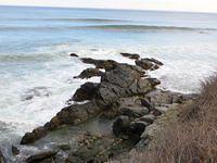 Waves breaking over the rocks along the Cliff Walk 7