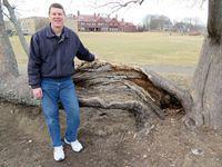 Dave in front of Salve Regina University