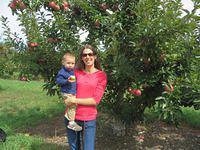 Thomas and Mommy in the orchard