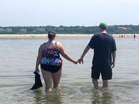 Breanna and Brian heading to shore