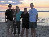 Sean, Thomas, Beth, Jan and Dave at Crosby Beach sunset 2