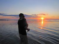 Sean and Thomas enjoying the sunset