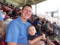 Grandpa and Thomas ready for some baseball