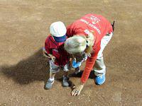 Checking out Fenway dirt