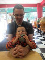 Bagel Bigger than He Is!