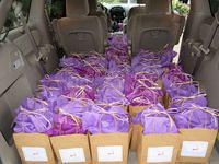 Van full of Welcome Bags