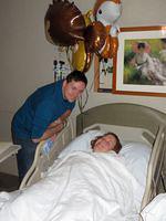 Breanna smiling but wishing for sleep