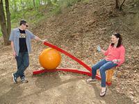 Sean and Meghan playing on the "Wishbone"