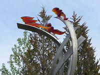 Flames atop "Torrential Flight"