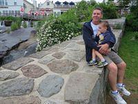 Taking a break by the harbor