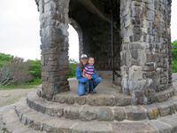 Beth and Thomas at the base of Mount Battie Tower