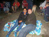 Salma and Scott waiting for the show