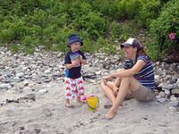 Collecting sand for Grandma