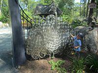 Checking Out the Peacock Statue