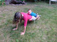 Helping Mommy get a good workout