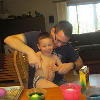 Thomas tickles and giggles