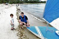 Isaac Checking Out the Sunfish