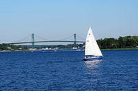 Sailboat Passing Mount Hope Bridge