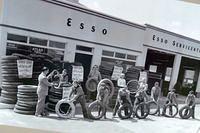 Boy Scouts Collecting Tires During WWII at an Esso Station (Exxon Mobil Today)