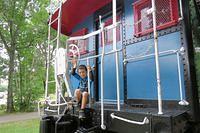 So Happy on His Caboose