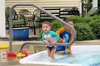 Hanging on the Pool Steps